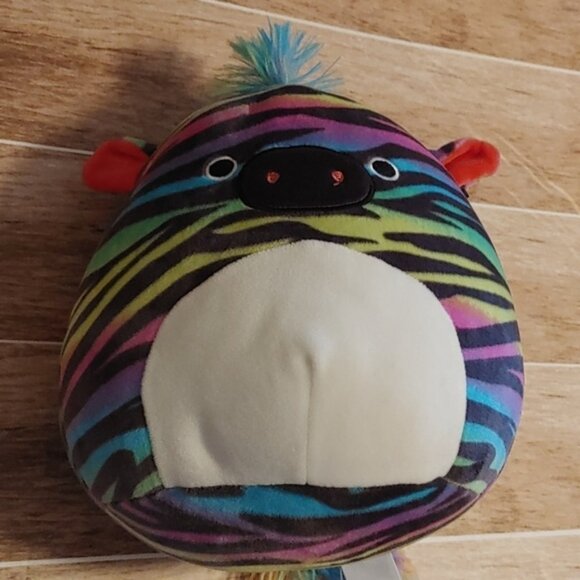 SQUISHMALLOW Safiyah the Rainbow Zebra 8in EUC released in 2021 - Picture 1 of 9